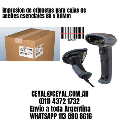 impresion de etiquetas para cajas de aceites esenciales 80 x 80Mm