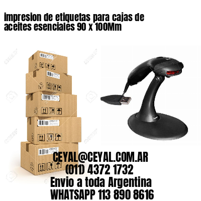 impresion de etiquetas para cajas de aceites esenciales 90 x 100Mm