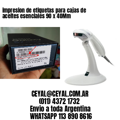 impresion de etiquetas para cajas de aceites esenciales 90 x 40Mm