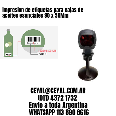impresion de etiquetas para cajas de aceites esenciales 90 x 50Mm