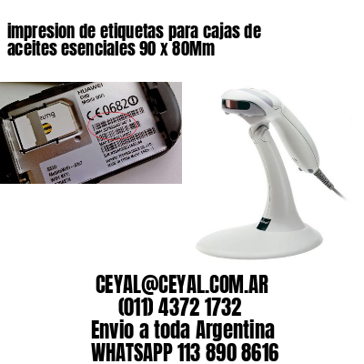 impresion de etiquetas para cajas de aceites esenciales 90 x 80Mm