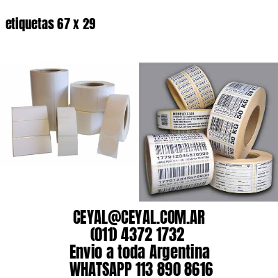 etiquetas 67 x 29