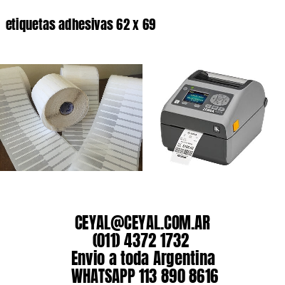 etiquetas adhesivas 62 x 69