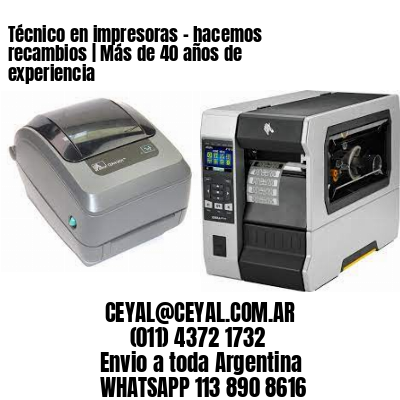 Técnico en impresoras – hacemos recambios | Más de 40 años de experiencia