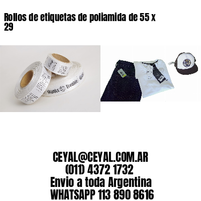 Rollos de etiquetas de poliamida de 55 x 29