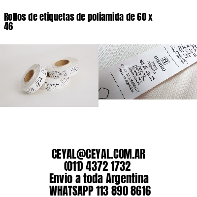 Rollos de etiquetas de poliamida de 60 x 46