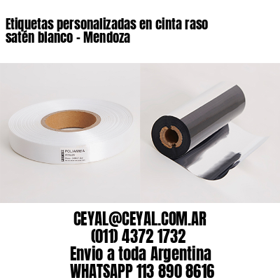 Etiquetas personalizadas en cinta raso satén blanco – Mendoza