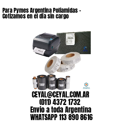 Para Pymes Argentina Poliamidas – Cotizamos en el día sin cargo