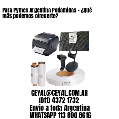 Para Pymes Argentina Poliamidas – ¿Qué más podemos ofrecerte?