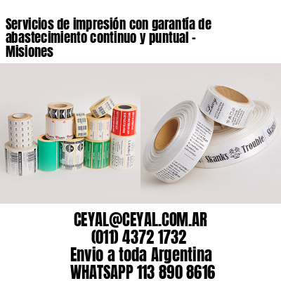 Servicios de impresión con garantía de abastecimiento continuo y puntual – Misiones