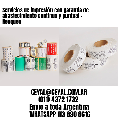 Servicios de impresión con garantía de abastecimiento continuo y puntual – Neuquen
