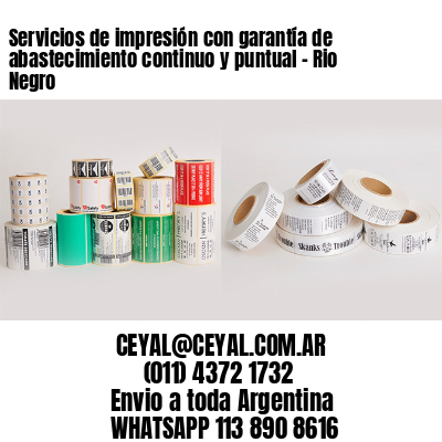 Servicios de impresión con garantía de abastecimiento continuo y puntual – Rio Negro