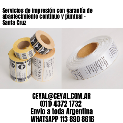 Servicios de impresión con garantía de abastecimiento continuo y puntual – Santa Cruz