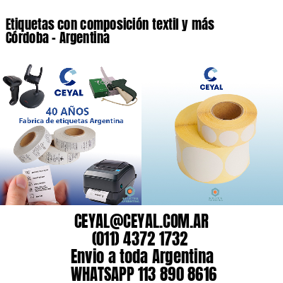 Etiquetas con composición textil y más Córdoba – Argentina