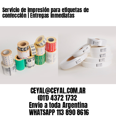 Servicio de impresión para etiquetas de confección | Entregas inmediatas