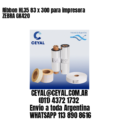 Ribbon HL35 83 x 300 para impresora ZEBRA GK420