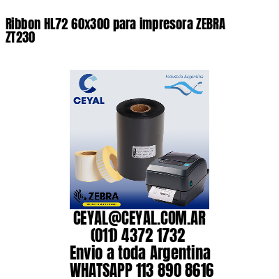Ribbon HL72 60×300 para impresora ZEBRA ZT230