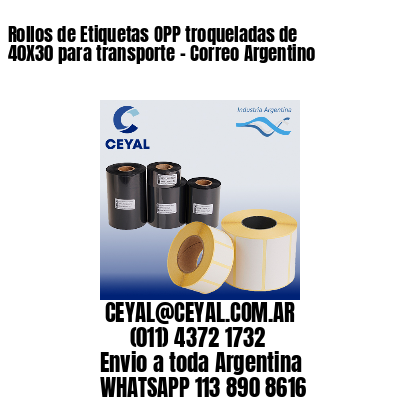 Rollos de Etiquetas OPP troqueladas de 40X30 para transporte – Correo Argentino