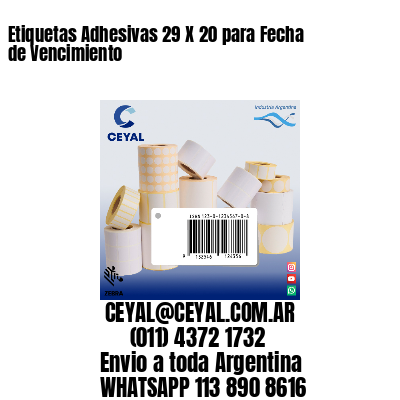 Etiquetas Adhesivas 29 X 20 para Fecha de Vencimiento