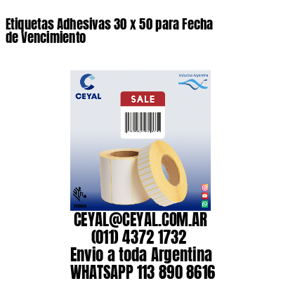 Etiquetas Adhesivas 30 x 50 para Fecha de Vencimiento