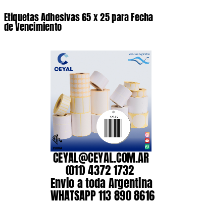 Etiquetas Adhesivas 65 x 25 para Fecha de Vencimiento