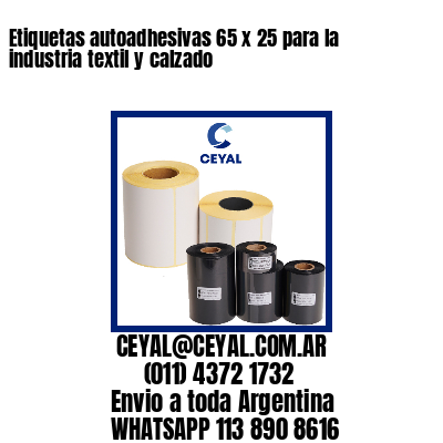 Etiquetas autoadhesivas 65 x 25 para la industria textil y calzado