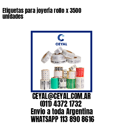 Etiquetas para joyería rollo x 3500 unidades