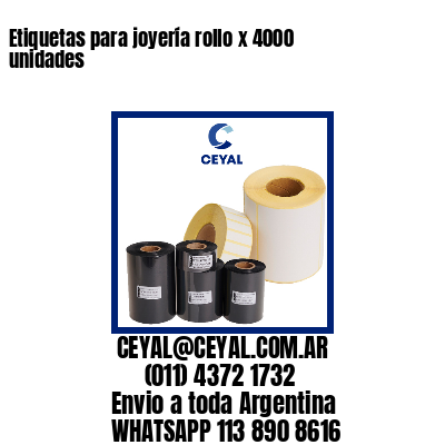 Etiquetas para joyería rollo x 4000 unidades