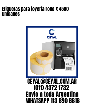 Etiquetas para joyería rollo x 4500 unidades