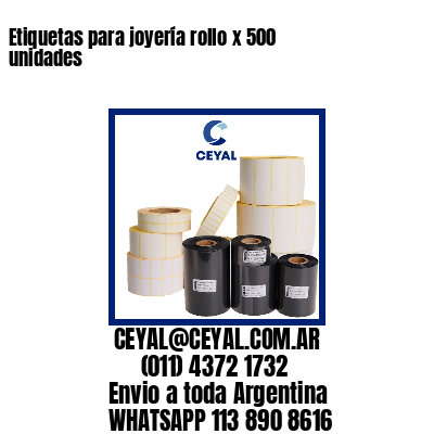 Etiquetas para joyería rollo x 500 unidades
