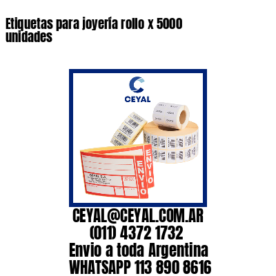 Etiquetas para joyería rollo x 5000 unidades