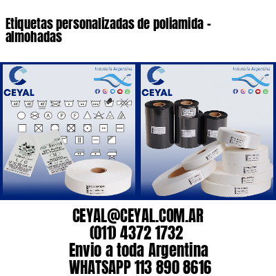 Etiquetas personalizadas de poliamida – almohadas