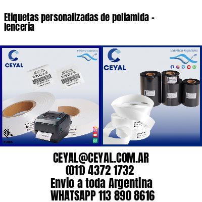 Etiquetas personalizadas de poliamida – lenceria