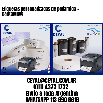 Etiquetas personalizadas de poliamida – pantalones