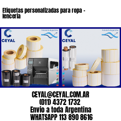Etiquetas personalizadas para ropa – lenceria