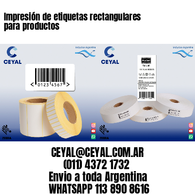 Impresión de etiquetas rectangulares para productos