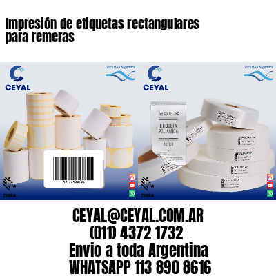 Impresión de etiquetas rectangulares para remeras