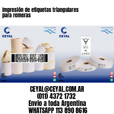 Impresión de etiquetas triangulares para remeras