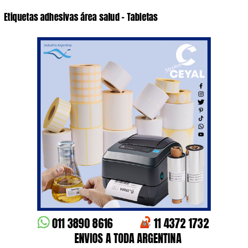 Etiquetas adhesivas área salud – Tabletas
