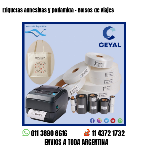 Etiquetas adhesivas y poliamida – Bolsos de viajes