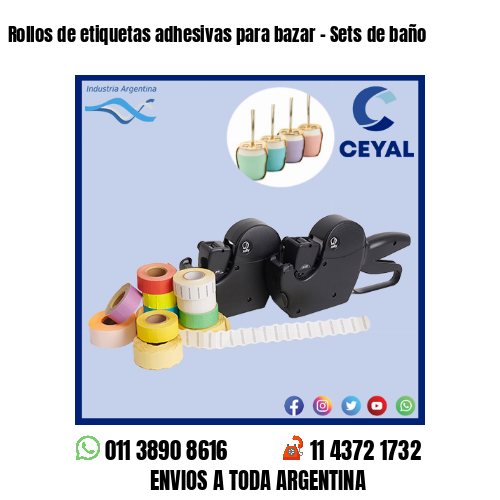 Rollos de etiquetas adhesivas para bazar – Sets de baño