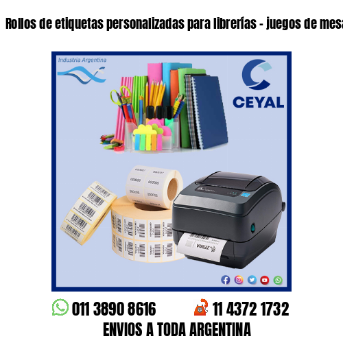 Rollos de etiquetas personalizadas para librerías – juegos de mesa