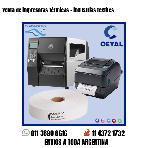 Venta de impresoras térmicas – industrias textiles