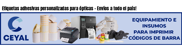 Etiquetas adhesivas personalizadas para ópticas - Envíos a todo el país!