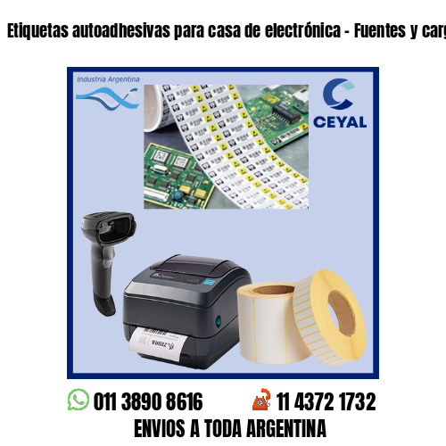 Etiquetas autoadhesivas para casa de electrónica – Fuentes y cargadores