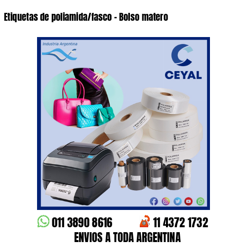 Etiquetas de poliamida/fasco – Bolso matero