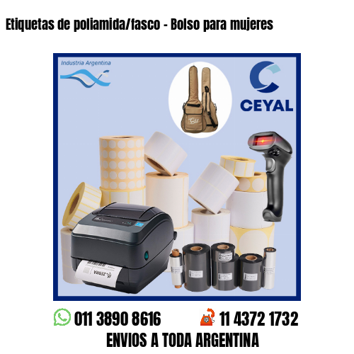 Etiquetas de poliamida/fasco – Bolso para mujeres