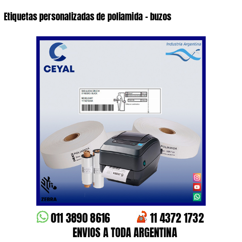 Etiquetas personalizadas de poliamida – buzos