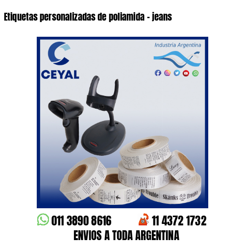 Etiquetas personalizadas de poliamida – jeans