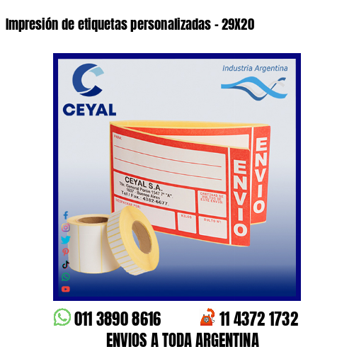 Impresión de etiquetas personalizadas – 29X20
